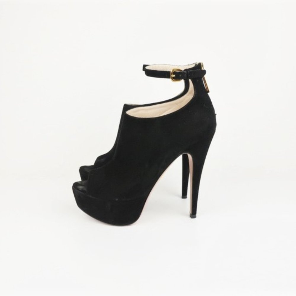 Prada Peep Toe Platform Ankle Bootie Heel - Picture 7 of 8